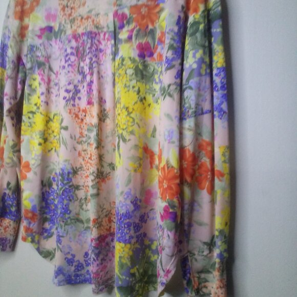 Nally & Millie Blue and Yellow Blouse Top - Picture 15 of 16